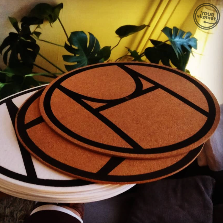 Bedrukte slipmat kurk 12"