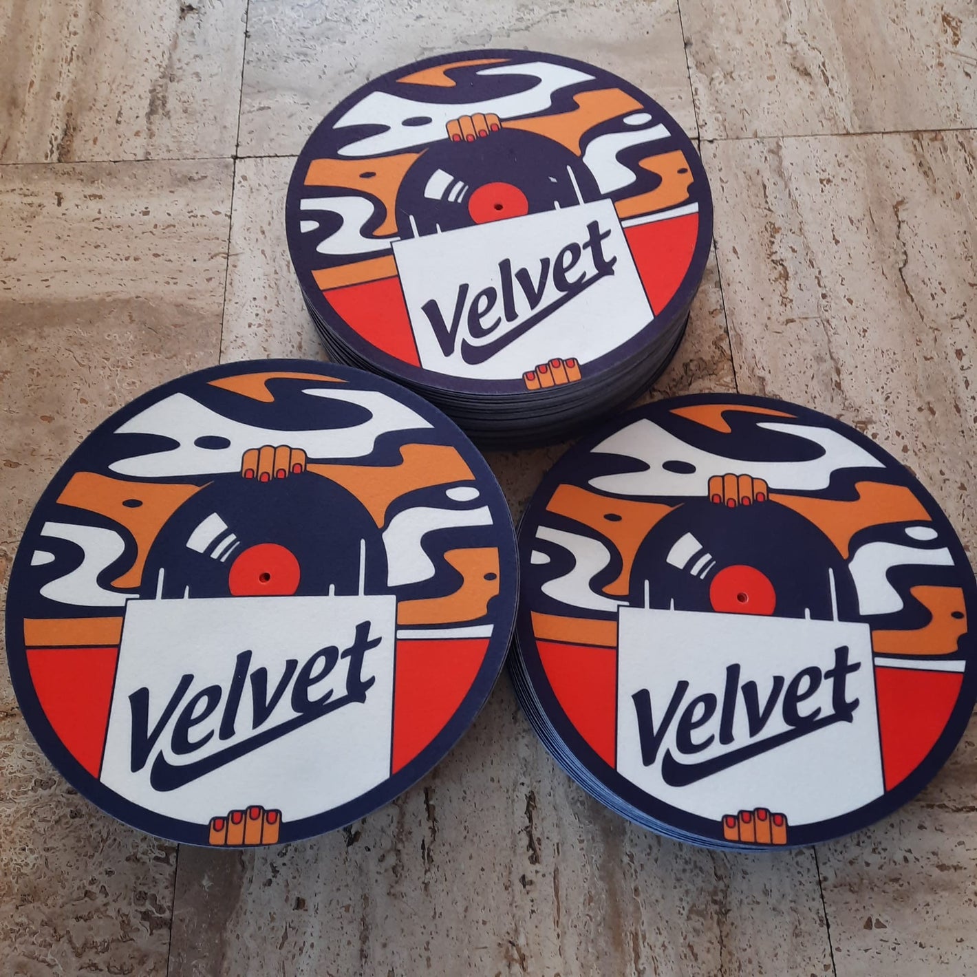 Velvet music slipmats