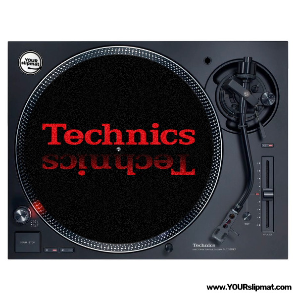 Technics x Red on Black slipmat (12")